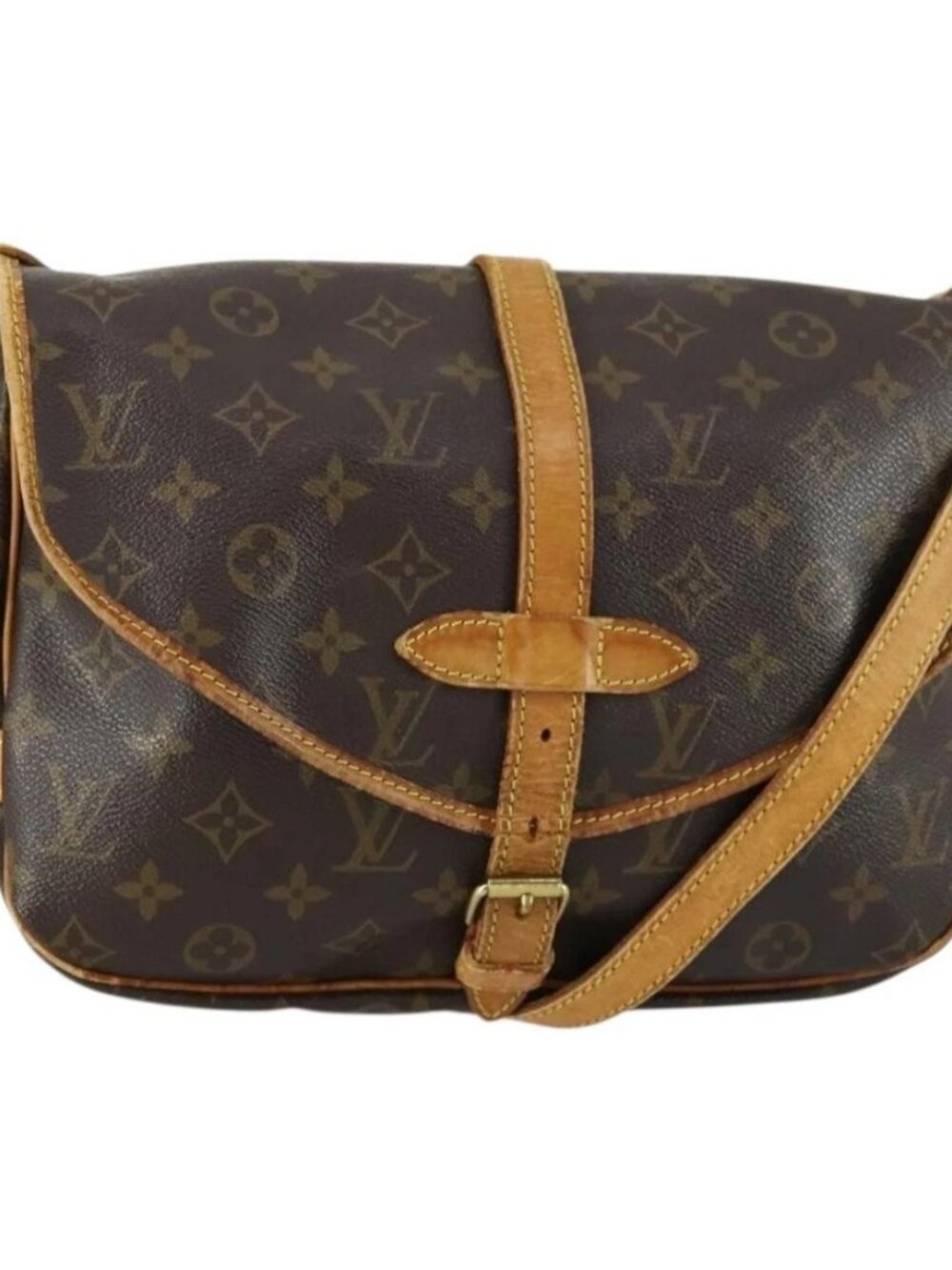 LOUIS VUITTON Monogram Saumur 30 Shoulder Bag M42256 LV Auth ka1312